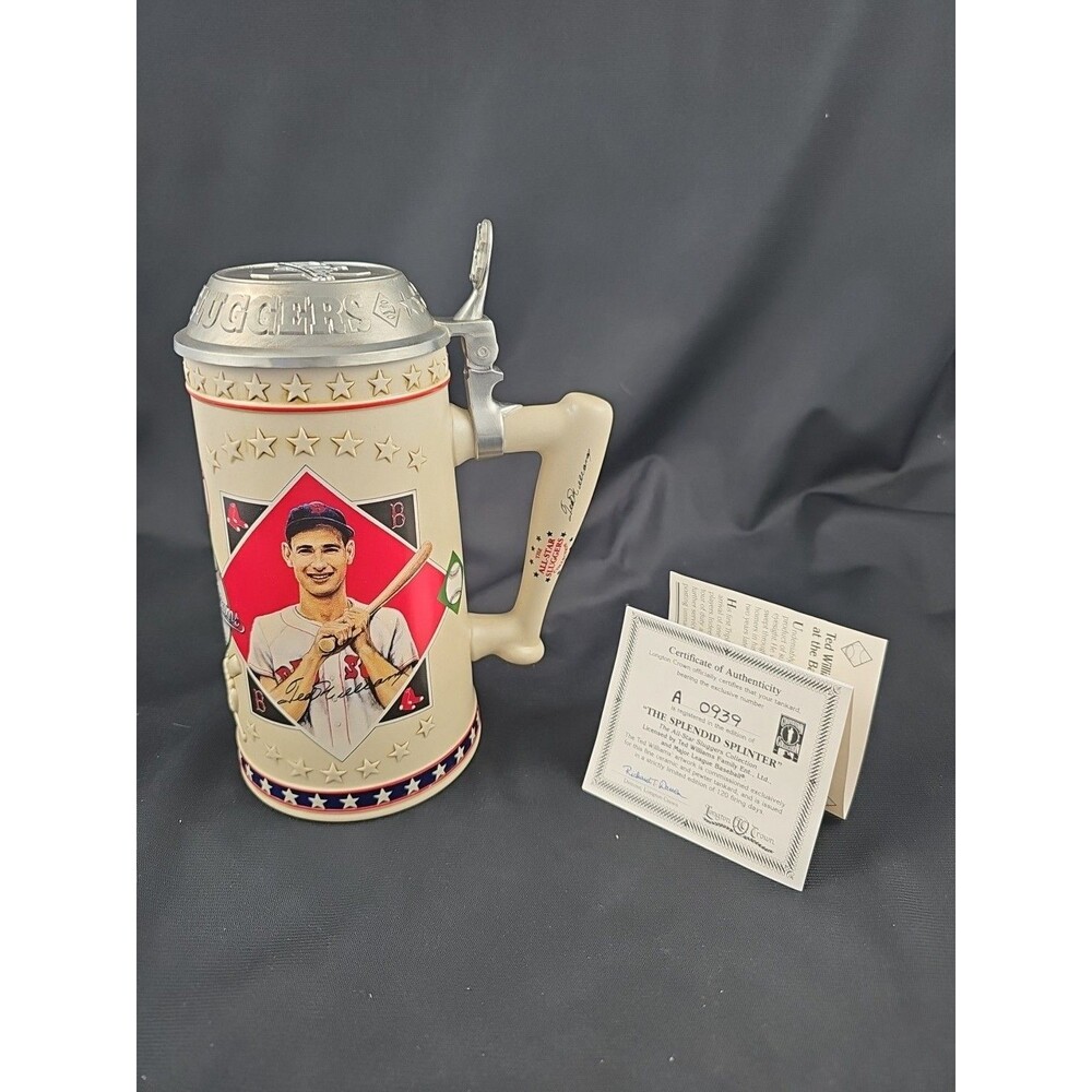 MLB Ted Williams Stein All Star Slugger Collection Longton Crown W/ Authenticity